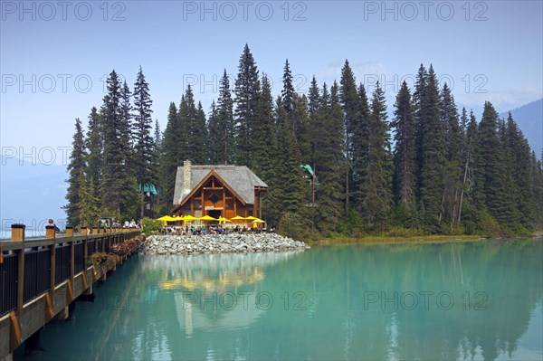 Tourists at Emerald Lake Lodge