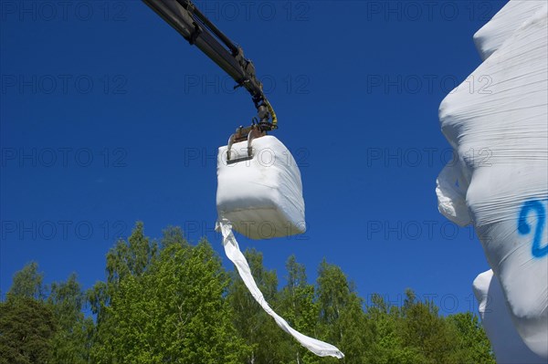 Plastic wrapped silage bales