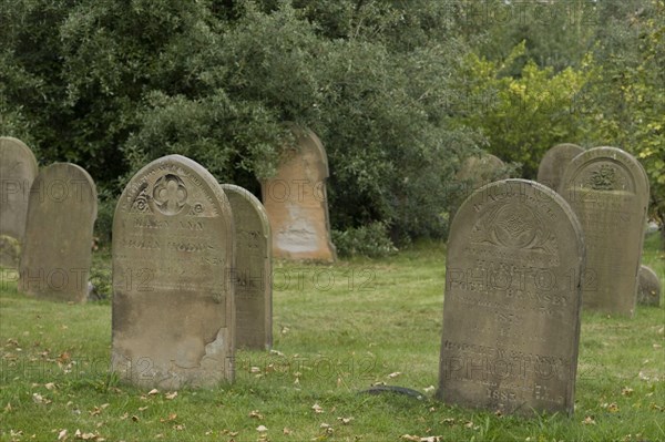 Gravestones in cemetery