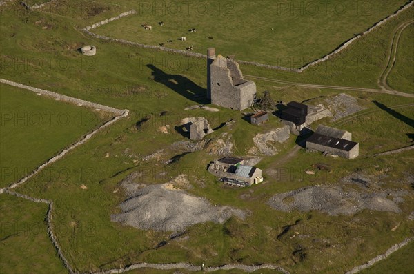 Aerial view of old abandoned lead mine