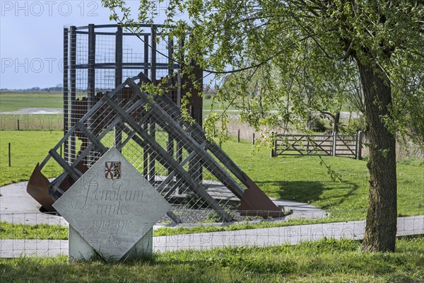 Albertina Monument in front of the reconstruction of the petrol tanks near the Dodengang