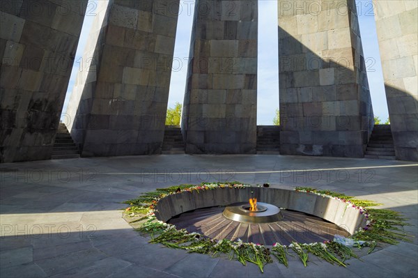 Armenian Genocide Monument Tsitsernakaberd with Eternal Flame