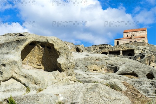 Christian Prince's Basilica from the 10th century with a view of the cave town Uplistsikhe