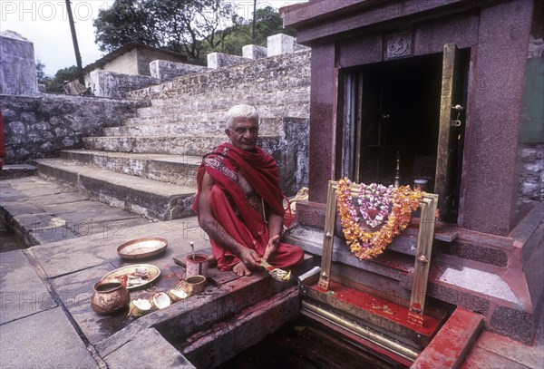 Worship offered to the divine mother Kaveri or Cauvery at this holy water pond in Talakaveri