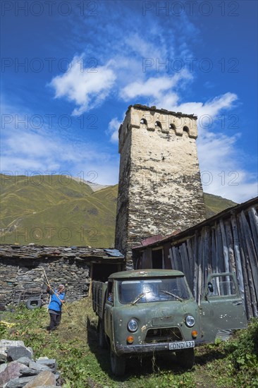 Traditional medieval Svaneti tower houses