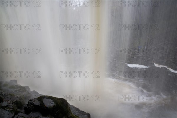 View of waterfall from behind