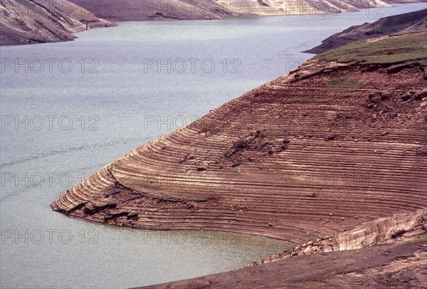 Sand erosion in Mattupetty Dam near Munnar