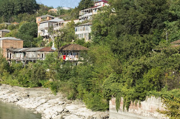 Houses along the Rioni River