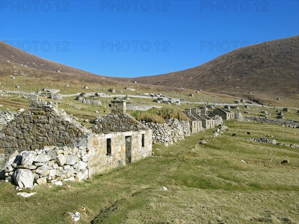 Ruins of houses in abandoned village