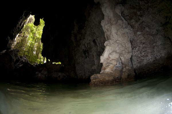 Sea cave and entrance