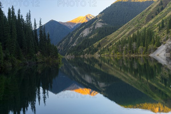 Kolsay Lake in the early morning