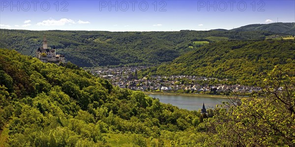 View of the Rhine Valley with Marksburg Castle