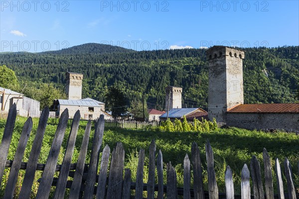 Traditional medieval Svaneti tower houses