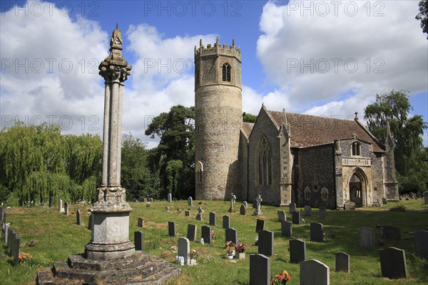 Memorial cross in graveyard