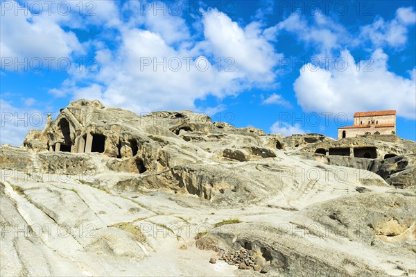 Christian Prince's Basilica from the 10th century with a view of the cave town Uplistsikhe