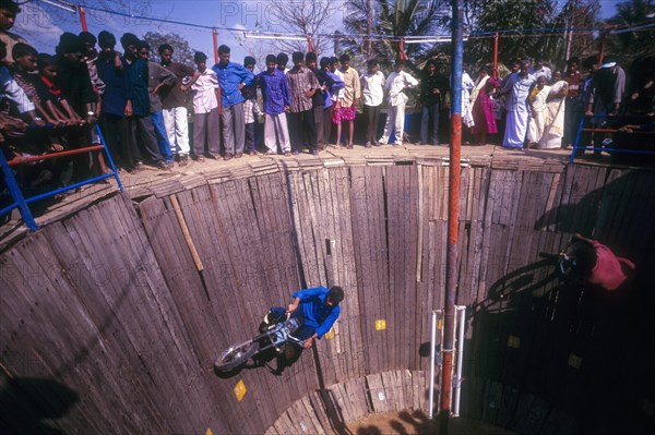 Motorbike in Death well in a fair