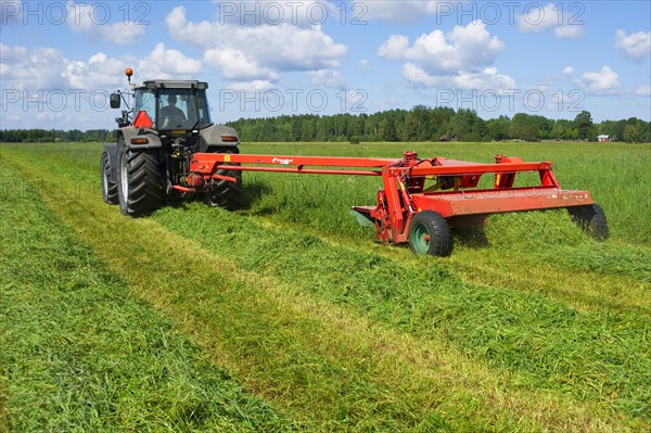 Tractor with mower