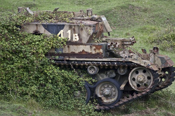 Tank target on military firing range