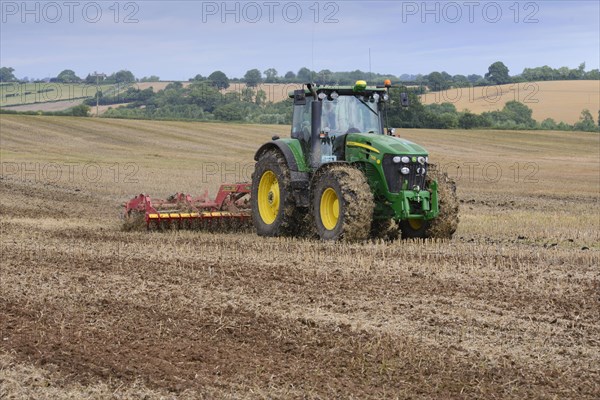 John Deere 7930 tractor with Vaderstad disc cultivator