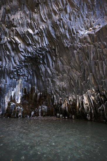 Lava rock in the river park Gole dell' Alcantara