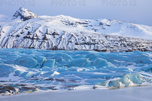 Blue ice formations on Svinafellsjoekull