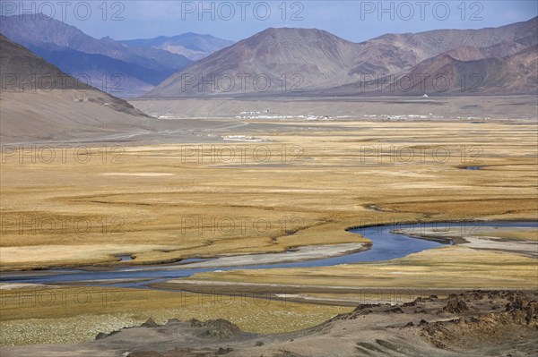 Valley of the Murghab River in Murghob District in the Pamir Mountains of the Gorno-Badakhshan Autonomous Region