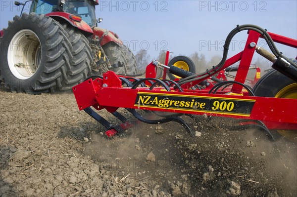 Tractor with Vaderstad NZA-900 harrows