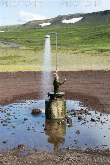 Hot shower near Krafla volcano