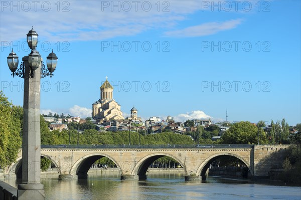 Chughureti or Saarbruecken Bridge over Mtkvari River