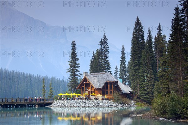 Tourists at Emerald Lake Lodge
