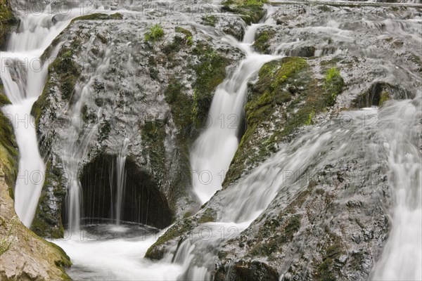 River cascade over marble