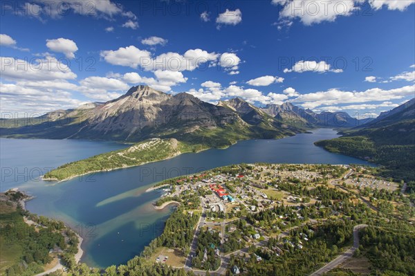 View from Bear's Hump over the hamlet of Waterton Park