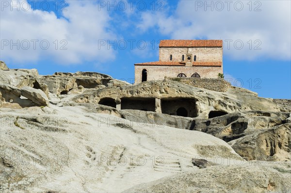 Christian Prince's Basilica from the 10th century with a view of the cave town Uplistsikhe