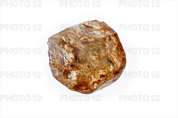 Citrine quartz sample on white background