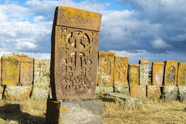 Medieval Khachkars carved memorial stele