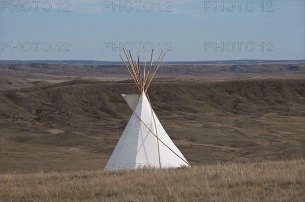 Teepee in shortgrass prairie habitat