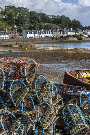 Stacked lobster traps