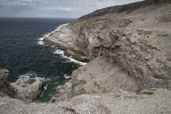 View of limestone sea cliffs