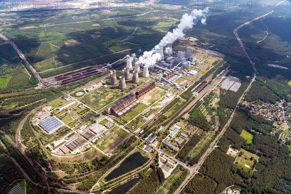 Aerial view of the Boxberg coal-fired power plant