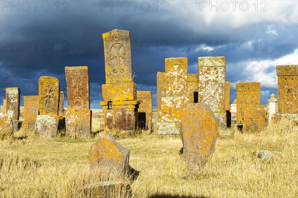 Medieval Khachkars carved memorial stele