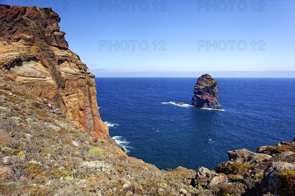 View from hiking trail to rocky point in the sea