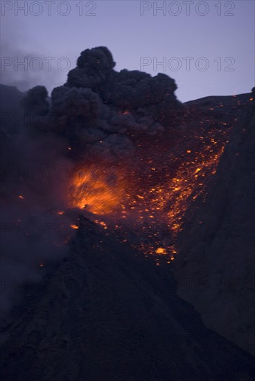 Volcanic eruption and ash cloud