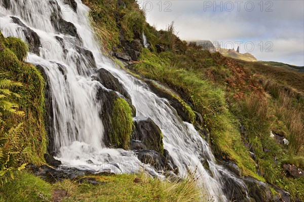 Moorland stream with waterfall