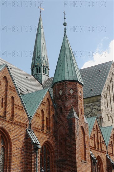 Cathedral towers in historic town