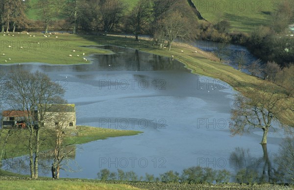 River in normal winter flood