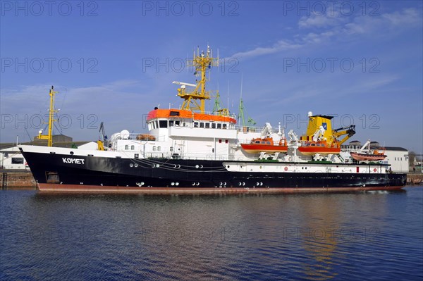 Survey vessel Komet in the fishing port of Bremerhaven