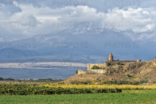 Khor Virap Monastery and Apostolic Church at the foot of Mount Ararat