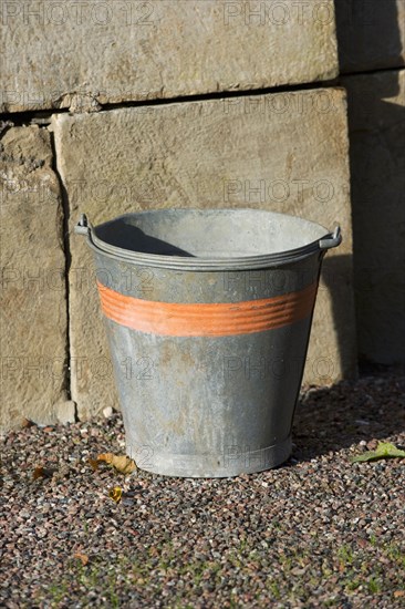 Metal bucket on the farm