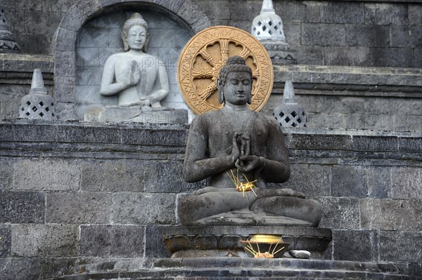 Buddha statue on altar