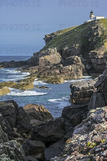 Sturgeon Head Lighthouse at the Point of Sturgeon in Sutherland